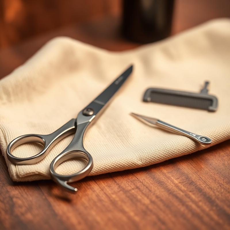 Professionelle Grooming-Werkzeuge auf warmem Tuch